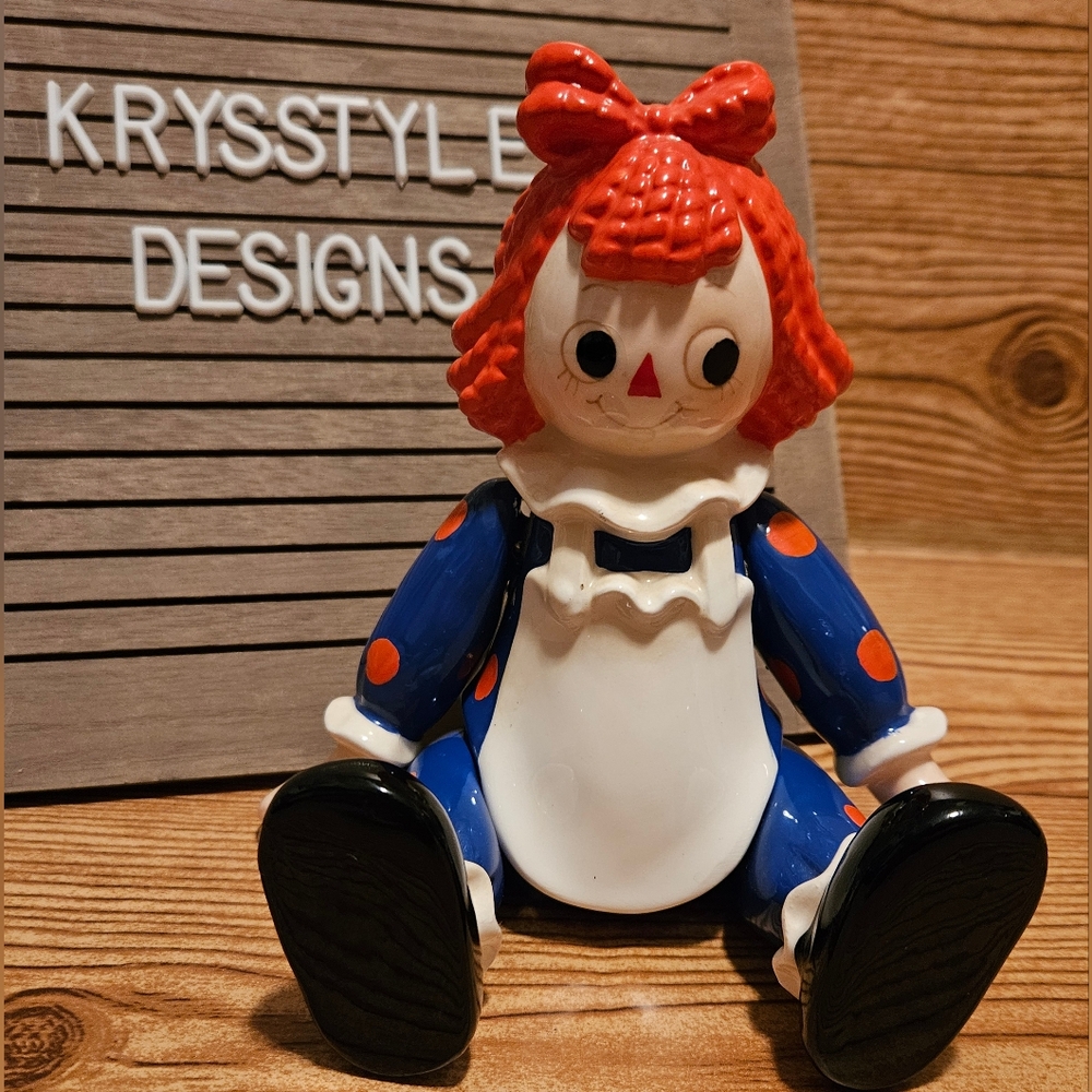Vintage Schmid Raggedy Ann Poseable Music Box Figure
